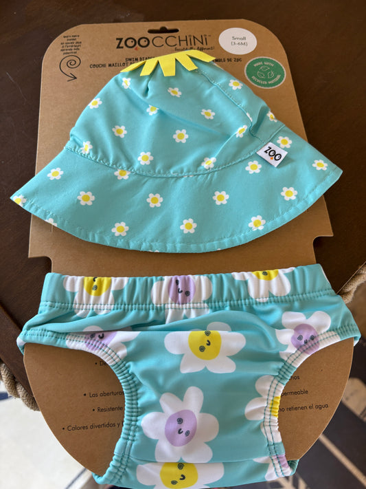 Swim Diaper & Sun Hat Set-Daisy
