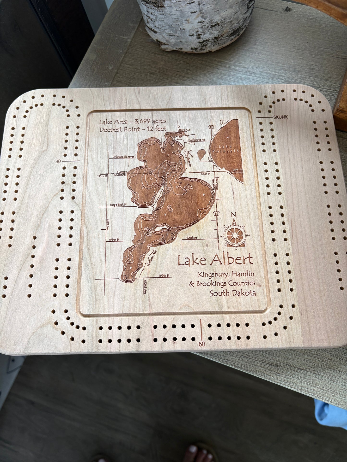 Custom Cribbage Board/Lake Albert