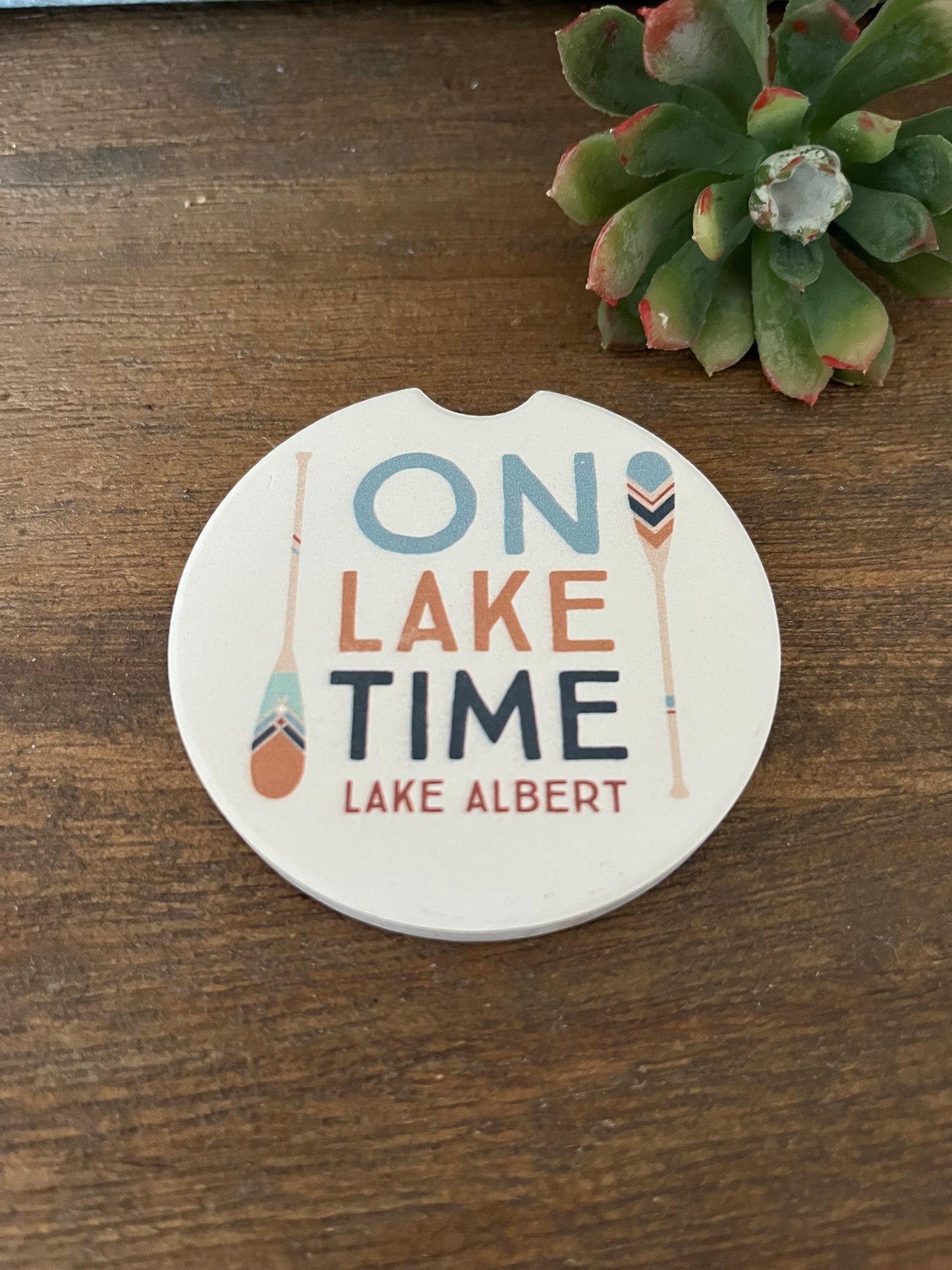 On Lake Time - Custom Car Coaster
