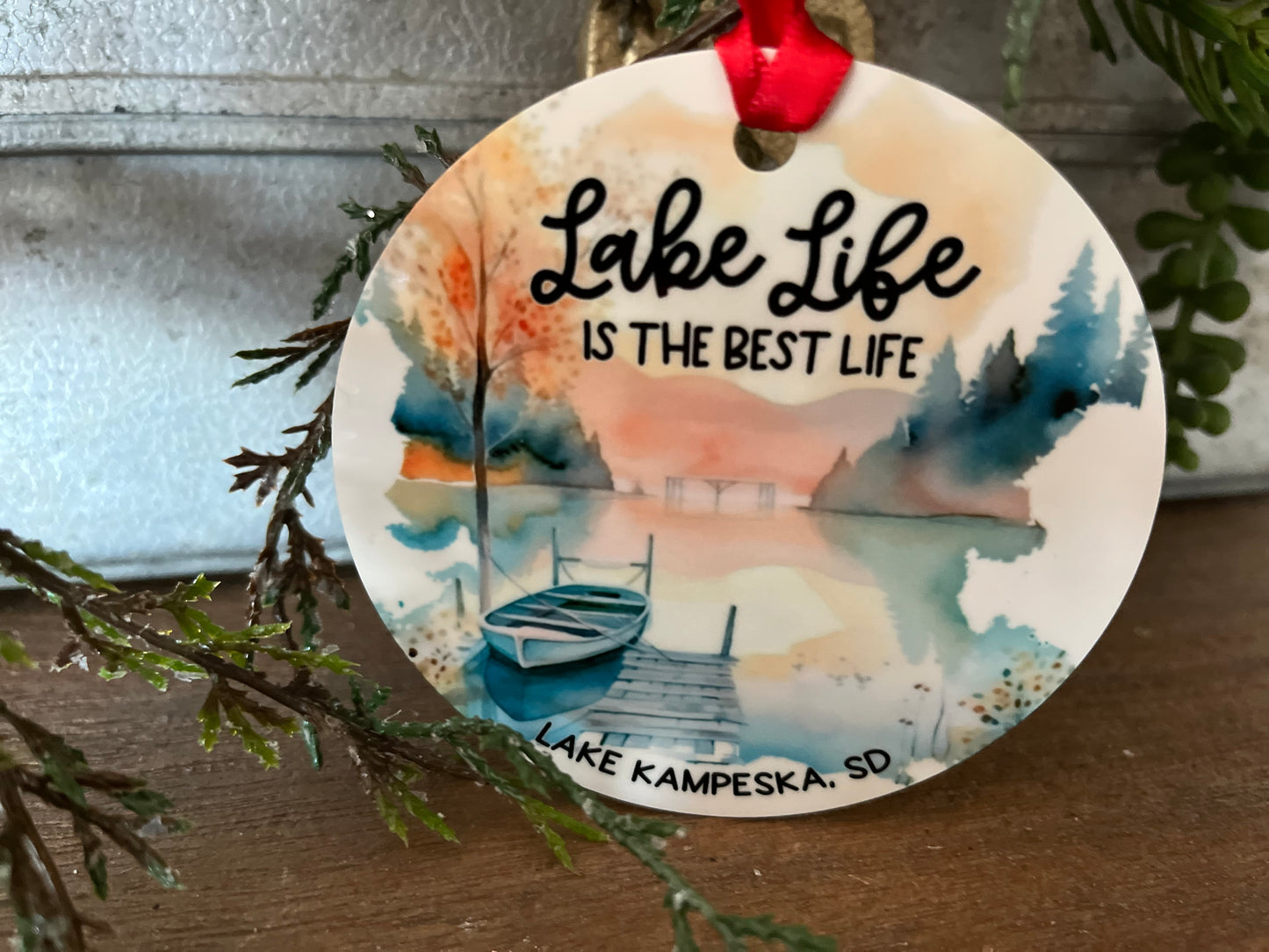 Custom Christmas Ornament - Lake Life Is The Best Life