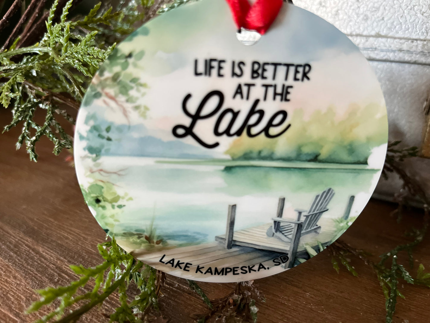 Life is Better at the Lake - Christmas Ornament