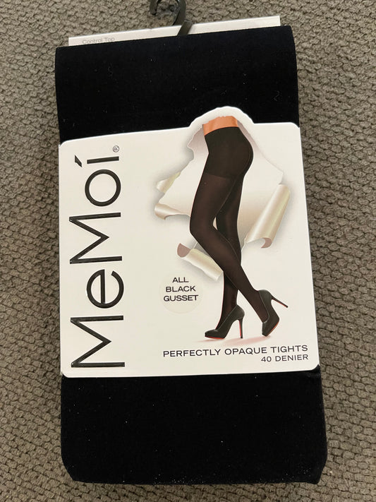 Perfect Opaque Control Top Tights/ Black