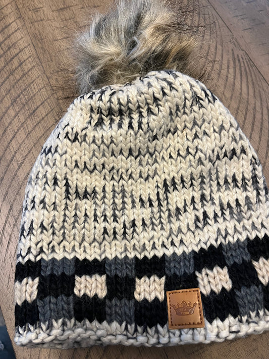 Heather Grey Pom Hat