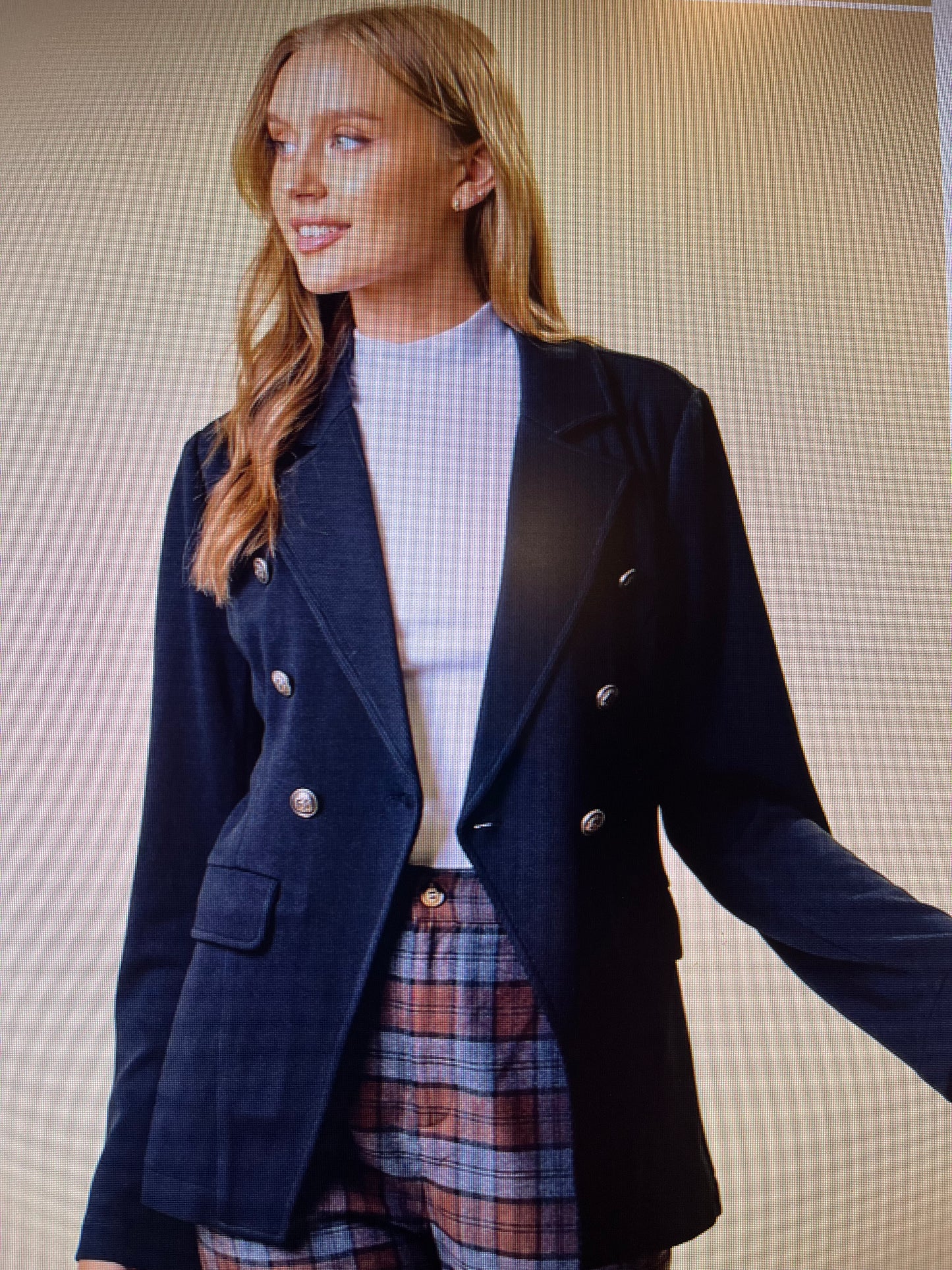 Double Breasted Blazer/Black