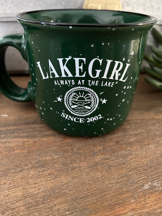 Lake Girl Campfire Mug in Green