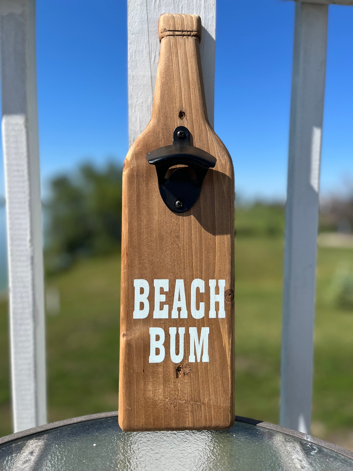 Wood Beach Bottle Opener