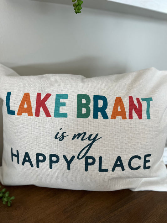 Custom Lumbar Pillow/ Lake Brant is my Happy Place
