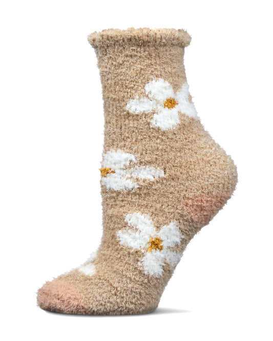 Women's Daisy Marshmallow Cozy Crew Socks