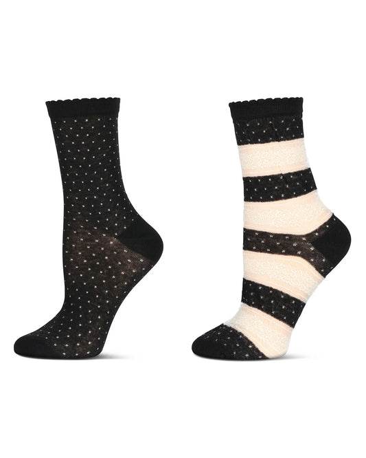 Floral Femme Ankle Socks/2 pair