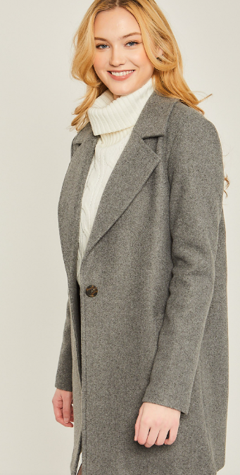 Single Breasted Fleece Coat