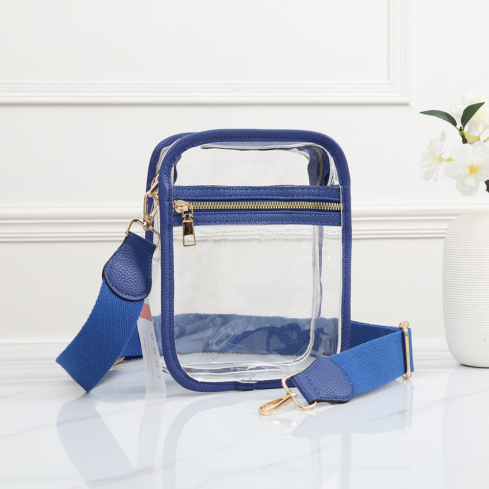 Clear Square Crossbody / Blue