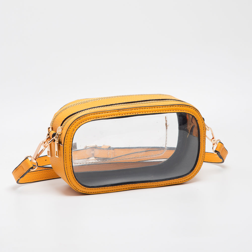 Clear Oval Stadium Bag/ Mustard