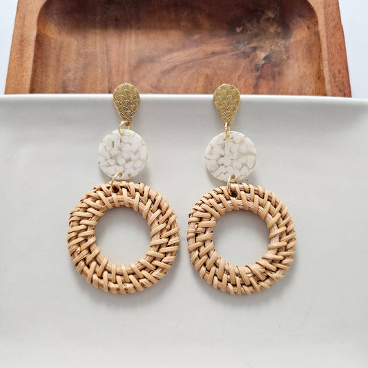 Lana Earrings - Dark Rattan // Spring, Summer, Coastal