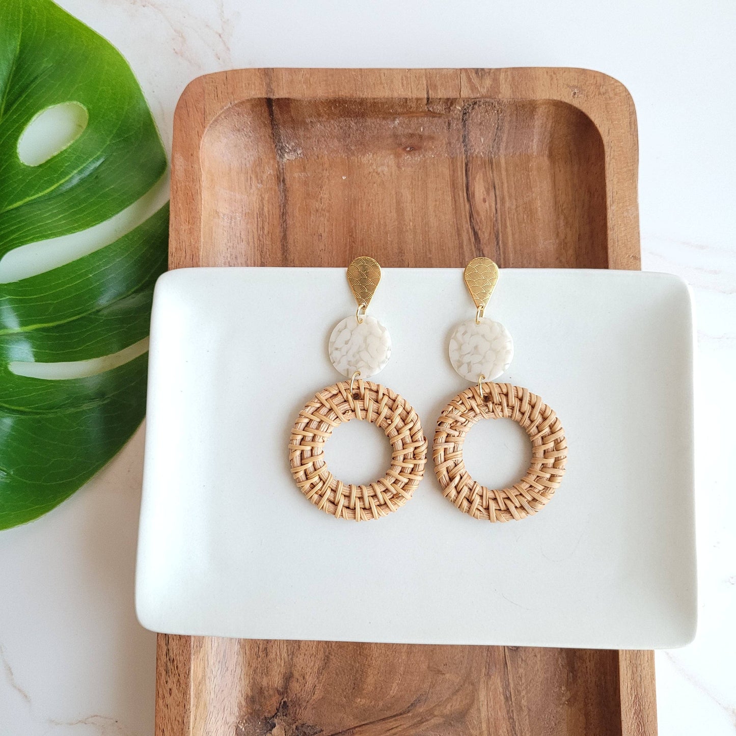 Lana Earrings - Dark Rattan // Spring, Summer, Coastal