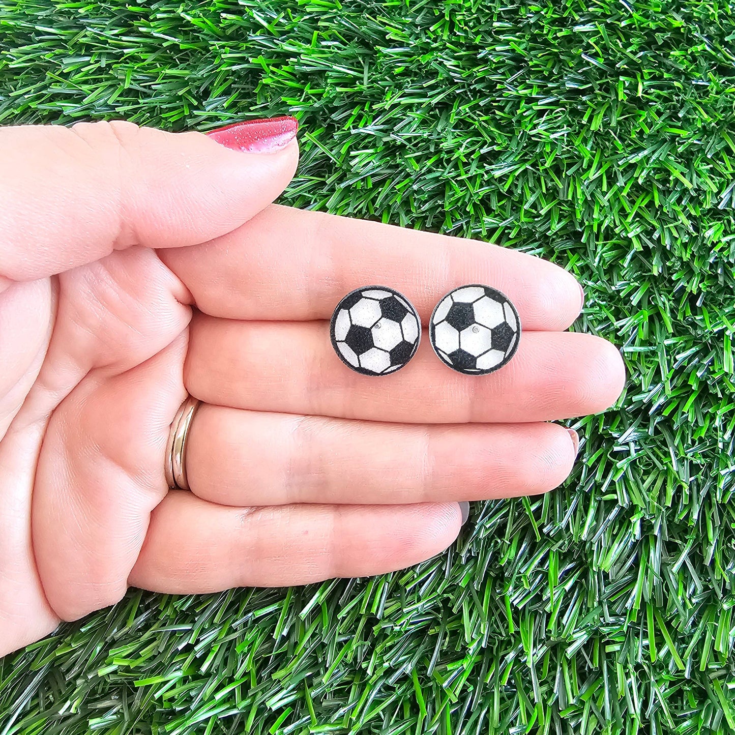 Glitter Soccer Ball Studs // Game Day