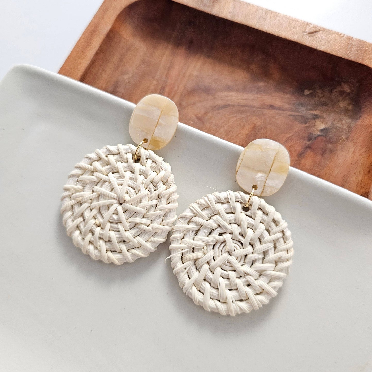 Dominica Earrings - Light Rattan // Spring, Summer, Resort