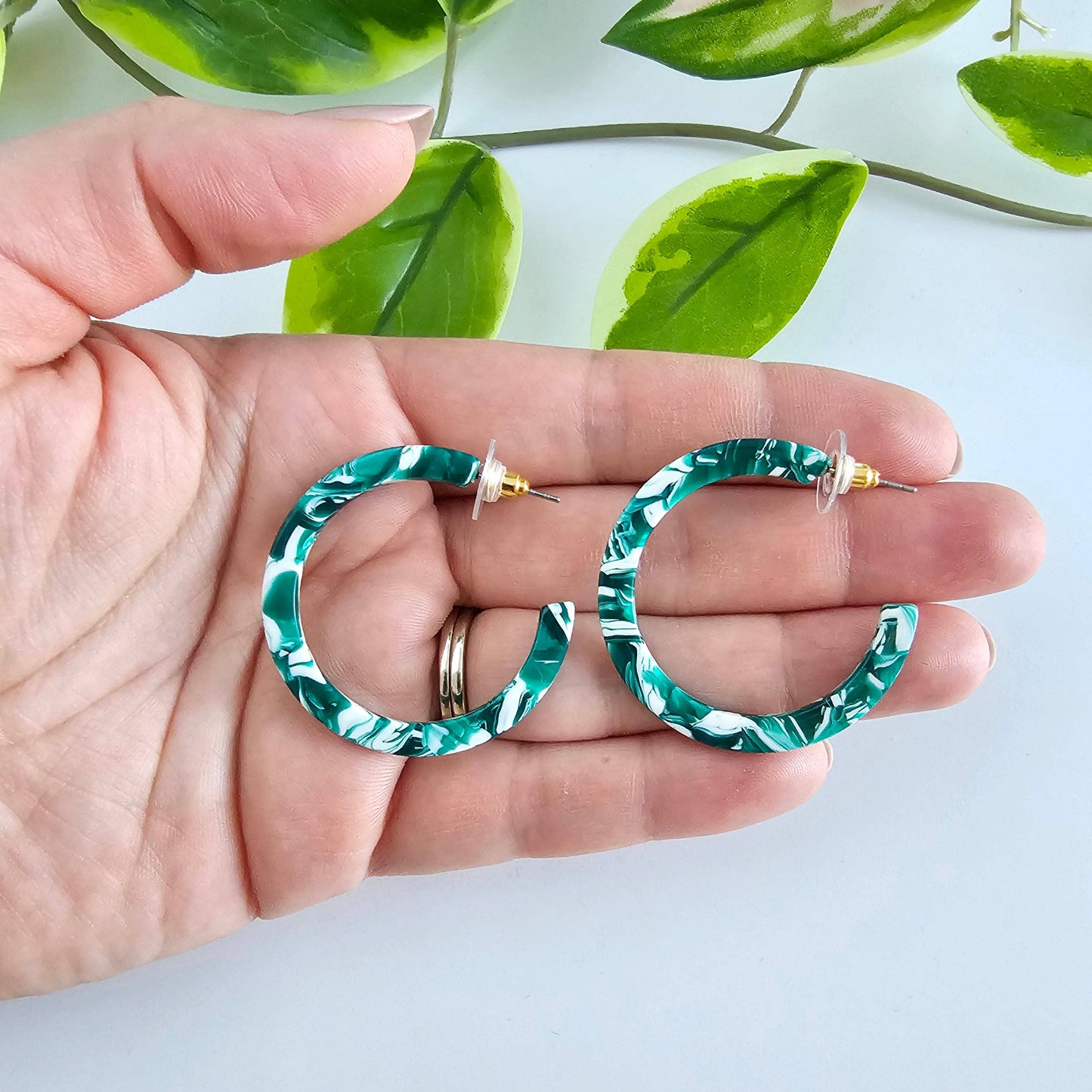 Camy Hoops - Sea Green // Spring, Summer, Earrings