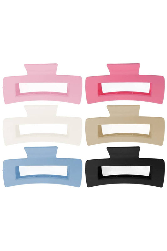 Wide block Hair clip/pastel
