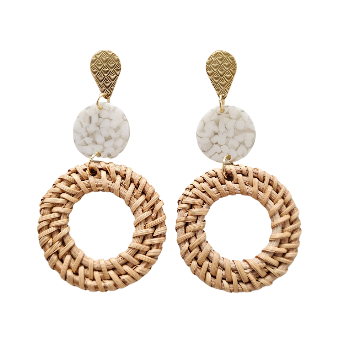 Lana Earrings - Dark Rattan // Spring, Summer, Coastal