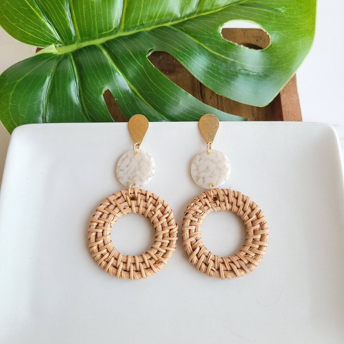 Lana Earrings - Dark Rattan // Spring, Summer, Coastal