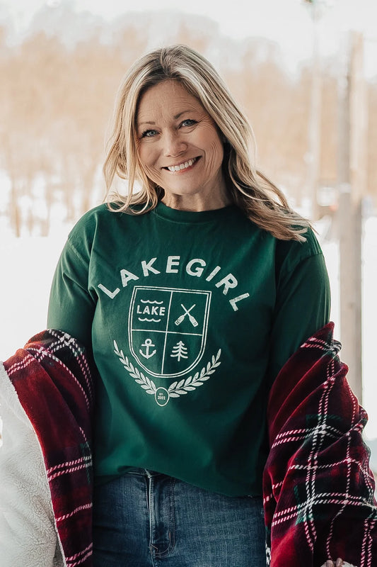 Lake Girl Ringspun Long Sleeve Tee - Evergreen