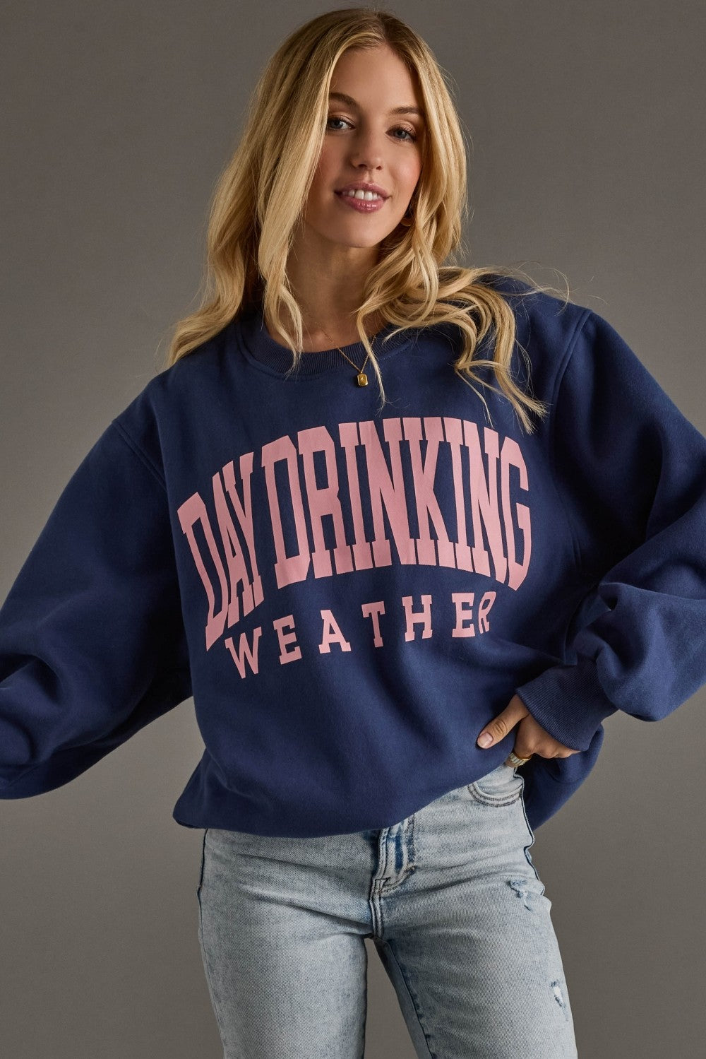 Day Drinking Weather Sweatshirt/Navy