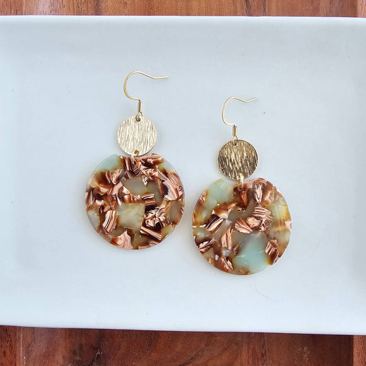 Zoey Earrings - Seafoam & Rust // Fall, Jewelry, Gifts