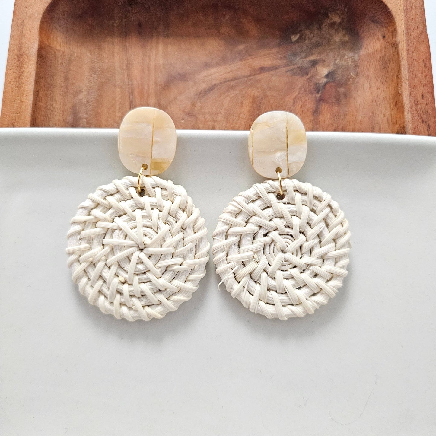 Dominica Earrings - Light Rattan // Spring, Summer, Resort