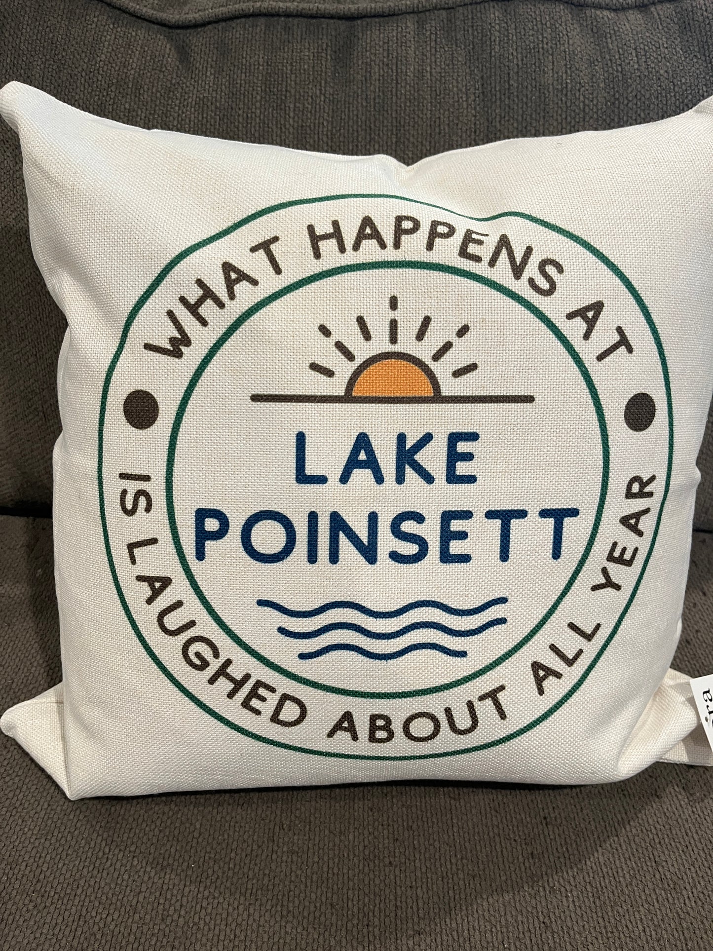 Custom Square Pillow/What happens at Lake Poinsett