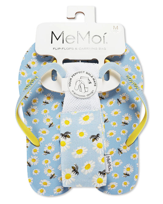 Daisy and Bees Flip Flops and Mesh Bag Set