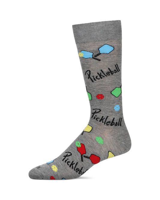 Men's Pickleball Crew Socks/Heather Gray
