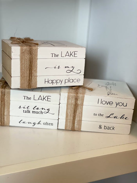 Lake Themed - Stacked Books Decor