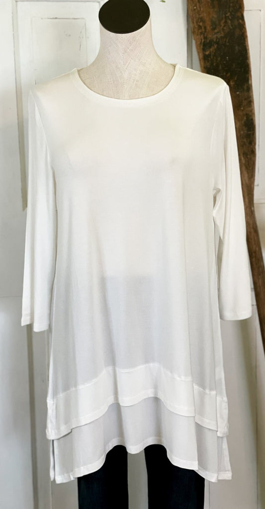 Elle Double Layer Tunic - White