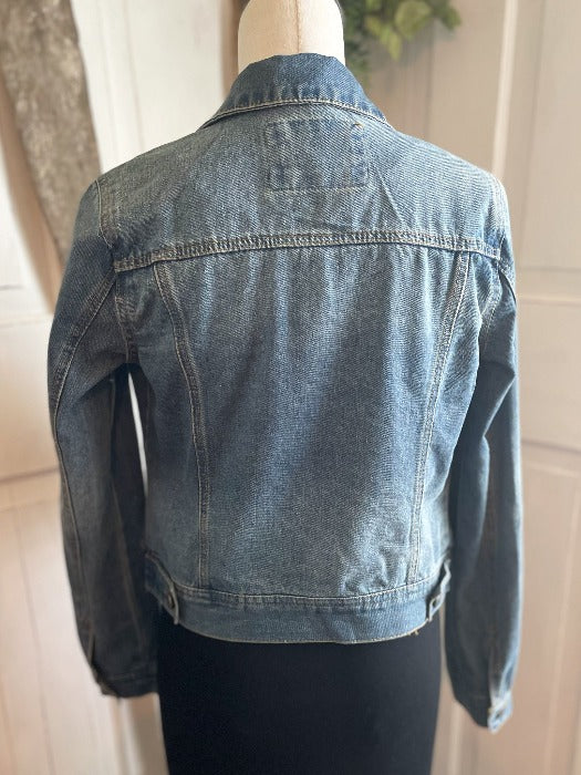back view of denim jacket