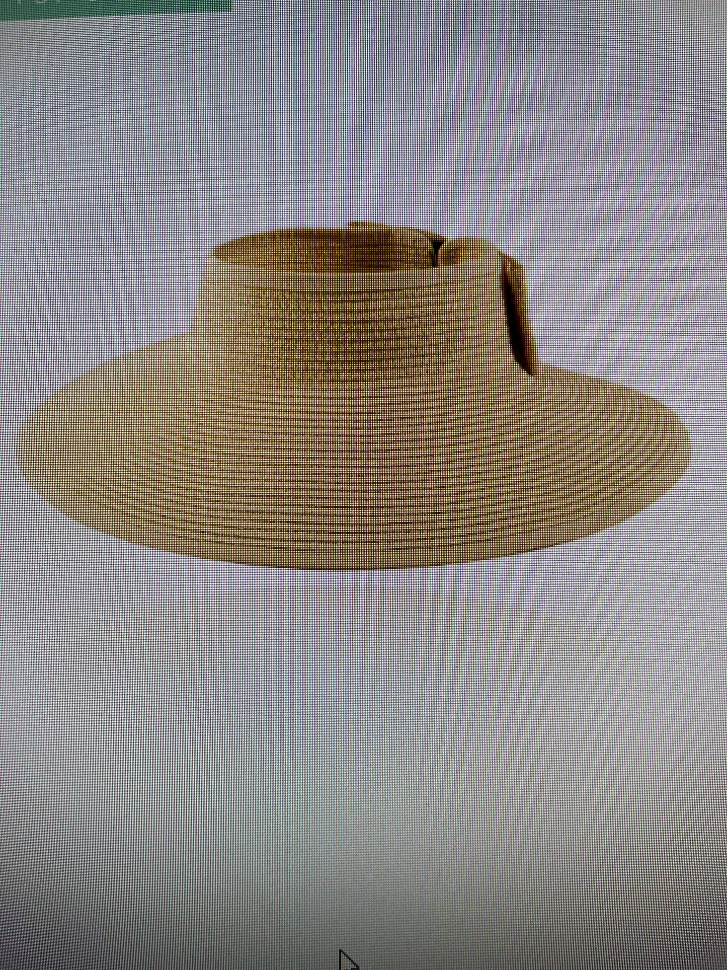 Cream Round Raffia Sun Visor/Bow