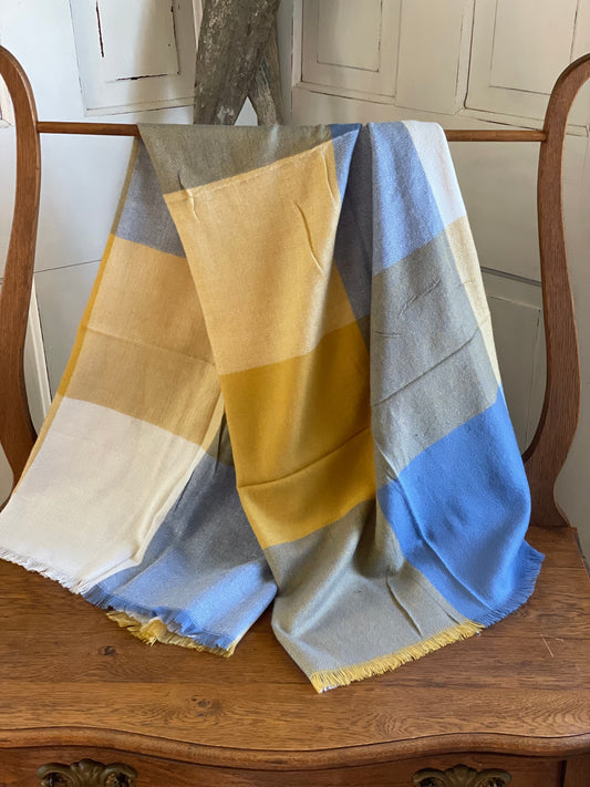 Blue & Yellow Colored Blanket Scarf