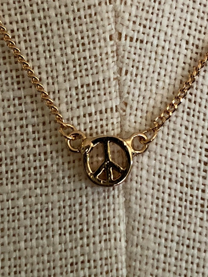 Mini Peace Sign Delicate Necklace