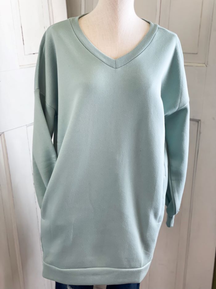 Long V-Neck Sweatshirt