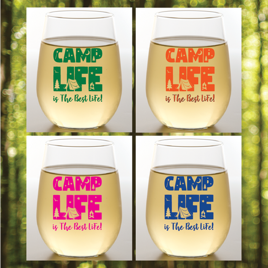 CAMP LIFE Shatterproof Wine Glasses: 4pk